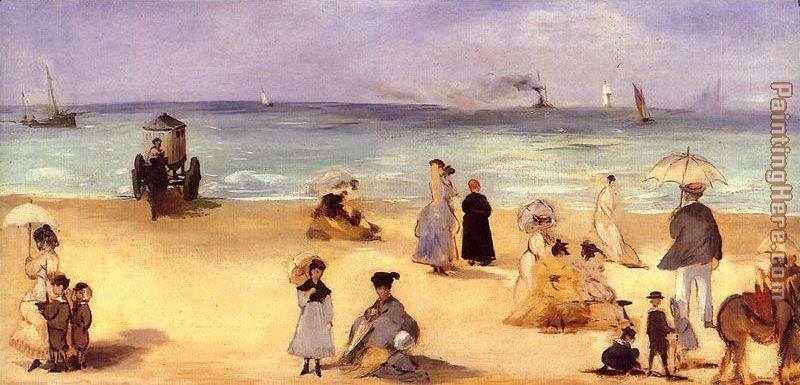 On the Beach at Boulogne painting - Edouard Manet On the Beach at Boulogne art painting